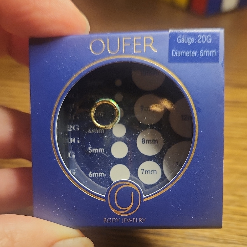 OUFER Gold/Opal Body Jewelry 20G